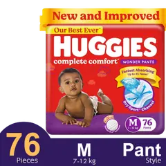 Huggies Wonder Pant System Baby Daiper (7-12 kg) (76 Pcs) - Rokomari